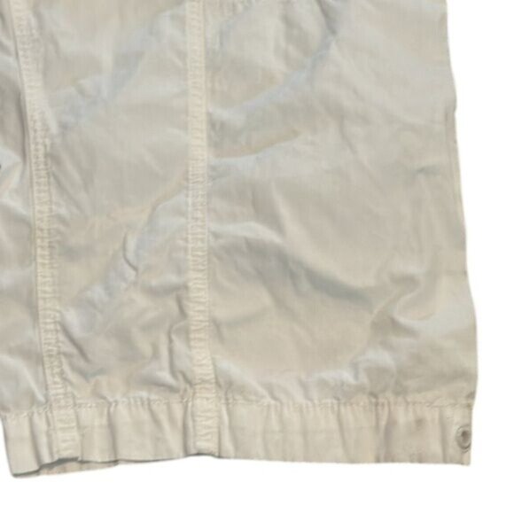 Norma Kamali Womens Cargo Pants Off-White Size 16 100% Cotton Relaxed Fit - Picture 5 of 10